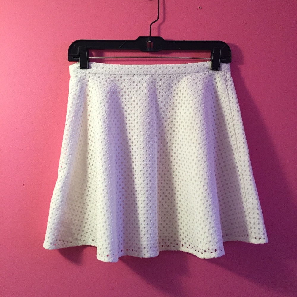 Jack by BB Dakota White Eyelet Skater Skirt